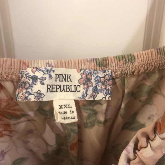 Pink Republic Pink Floral Dress with Puff Cap Sleeves - Picture 7 of 15